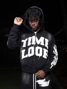 Conjunto Deportivo Seek Streetwear con Capucha, Cierre Completo, Estampado de Letras, Unisex, para Adultos, Otoño, Corte Holgado, Sudadera y Pantalones de Poliéster de Peso Medio - Product Image 2
