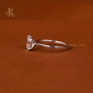 Elegante Anillo de Boda con Diamante Cultivado en Laboratorio, Chapado en Oro de 10K, Brillo Radiante, Diseño Clásico, Anillo de Amor Eterno, Regalo Perfecto para Parejas - Product Image 3