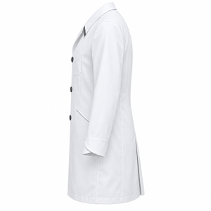 Bata de Médico Blanca Suave con Cuello de Golondrina, Uniforme de Laboratorio Médico, Venta al por Mayor Personalizada, Ropa de Trabajo Unisex para el Cuidado de la Salud con Botones Hexagonales - Product Image 4
