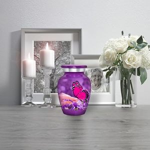 Decorative Aluminum <b>Keepsake</b> Ash Urn Funeral <b>Memorial</b> Container Featuring Polished Exterior And Premium Artistic Appeal - Product Image 5
