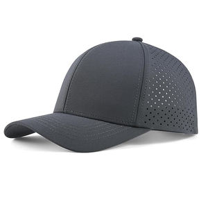 Gorra de béisbol de secado rápido para hombre, con malla cortada a láser, visera curva, cierre a presión, paneles frontales estructurados, ropa deportiva, protección para exteriores. - Product Image 2
