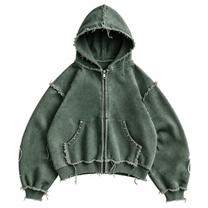 <b>Mens</b> <b>Zip</b> <b>Up</b> Hoodie Wholesale Heavyweight <b>Fleece</b> Custom Printed Factory Supplier for Apparel Brands USA - Product Image 2