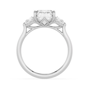 Bague de fiançailles exquise en or rose 10K avec diamant de laboratoire taille émeraude de 5 carats et monture nuptiale élégante - Product Image 4