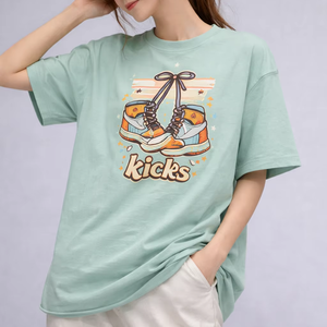 Camiseta Casual de Cuello Redondo para Mujer, Transpirable, de Jersey, Lisa, con Serigrafía, de Alta Calidad, de Algodón, de Manga Corta, Ecológica y de Secado Rápido - Product Image 1