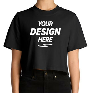 Camiseta Corta para Mujer, de Algodón de Primera Calidad, Manga Corta, Cuello Redondo, Ligera, Transpirable, Informal - Product Image 4