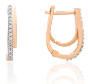 CZ diamond jewelry rose gold best <b>earrings</b> for women regular size elegant lightweight luxury <b>fine</b> jewelry export wear - Product Image 6