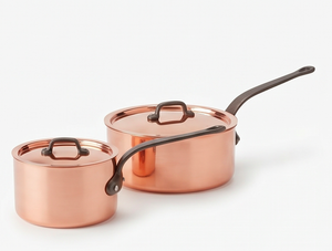 Copper Sauce <b>Pans</b> With Stainless Steel Covers Minimalist Design Heat Resistant For Kitchen Gas Use <b>And</b> Induction Cookers Use - Product Image 1