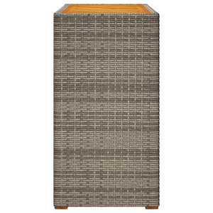 Gris 39,4 "x 15,7" x 29,5 "Poly Rattan Patio Mesa auxiliar con la parte superior de madera Mesas al aire libre - Product Image 5