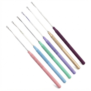 Hair Extension Hook Tool Reusable Hair Extension Loop Hook Hair Pulling Tool Stainless Steel Threader & Weaving <b>Needle</b> - Product Image 1
