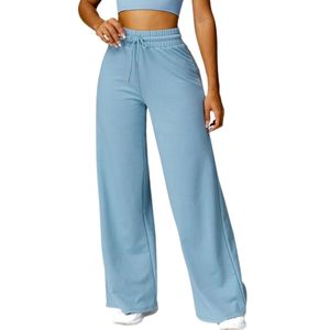 Pantalon de jogging décontracté surdimensionné en coton pour femme, taille haute avec cordon de serrage, OEM ODM - Product Image 1