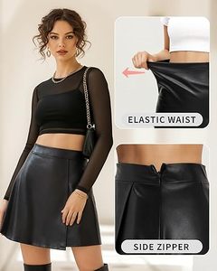 Falda Mini de Cuero Personalizada OEM para Mujer, Falda Corta Ajustada de Cuero PU de Cintura Alta, Ropa de Moda para Club, Venta al Por Mayor - Product Image 4