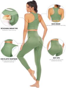 <b>Womens</b> Custom <b>Print</b> Yoga Set High-Waisted <b>Leggings</b> Elastic Waist Quick Dry Spandex/Nylon 220g Workout Running Activewear Gym - Product Image 3