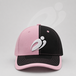 Casquette de baseball personnalisée bicolore rose et noir avec logo brodé en 3D, ajustable, pour toutes les saisons - Product Image 1