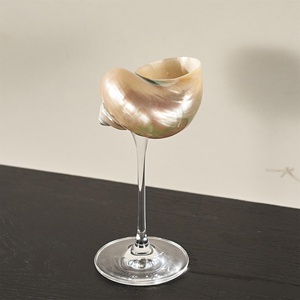 Verre à vin en coquille de conque exotique, fait main, prix bas, verrerie nautique en coquillage, verres à martini - Product Image 3