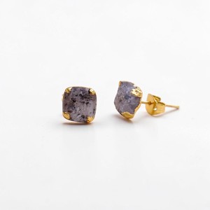 Pendientes de tuerca de diamante Herkimer certificados por terceros al por mayor para mujer, chapados en oro de 14K, con piedra preciosa de nacimiento en bruto, minimalistas, de primavera - Product Image 1