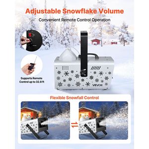 Macchina della Neve Portatile da 1500W con Telecomando Wireless, Alta Produzione di Fiocchi di Neve per Decorazioni per Feste, Design Portatile/Sospeso - Product Image 3