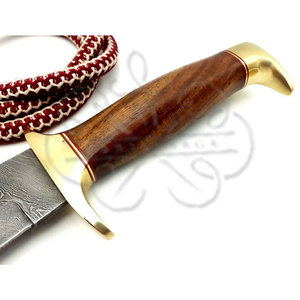 Cuchillo Bowie de Acero de Damasco Hecho a Mano, Hoja Afilada con Funda de Cuero, 256 Capas - Product Image 2