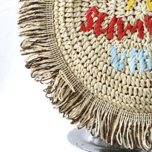 Bolso Redondo de Yute Hecho a Mano de Primera Calidad, Bolso de Hombro Casual para Mujer - Product Image 5