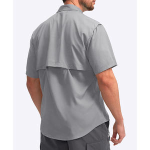 เสื้อตกปลาทรงหลวมสำหรับผู้ชาย พิมพ์โลโก้ได้ตามต้องการ ระบายอากาศได้ดี แขนสั้น - Product Image 2