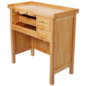 Banco de Trabajo de Madera Maciza para Joyería con Prácticos Cajones de Almacenamiento, Estación de Trabajo de Madera para la Creación de Joyas - Product Image 3
