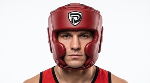 Protège-tête en cuir rouge unisexe, équipement d'entraînement de protection complète - Product Image 3
