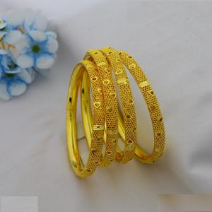 New Arrival Gold Plated 2pc Trendy Bangles India Dubai Arabic Special Bangles <b>Bracelets</b> for Women and Bridal Girls Wedding Gift - Product Image 4