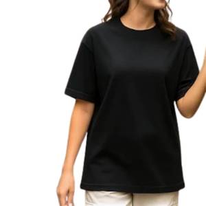 Camiseta de Verano para Mujer de Algodón Orgánico de Fábrica, Ligera, Transpirable, Suave, Informal, al por Mayor - Product Image 3