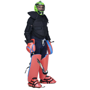 Équipement de gardien de but de hockey sur gazon TOPLINE, ensemble complet noir et orange, équipement de protection écologique, modèle TP-GS-22 pour les sports d'équipe - Product Image 1
