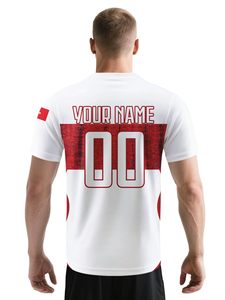 Camiseta de Fútbol de Turquía para Hombre, Cuello en V, Manga Corta, Poliéster Sublimado, Ropa Deportiva que Absorbe la Humedad - Product Image 4