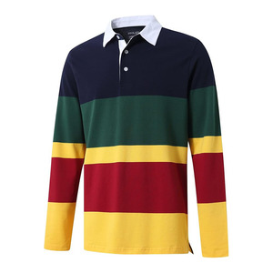 <b>Men's</b> Polo <b>Shirts</b> Long Sleeve Striped Dry Fit Casual <b>Collared</b> Pique Golf Polo <b>Shirts</b> for <b>Mens</b> - Product Image 1