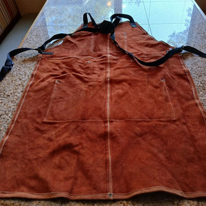 Delantal de soldadura de PU sin mangas con bolsillos, resistente al calor y a las llamas, de alta resistencia, resistente a la abrasión, ropa de trabajo sencilla para soldadores y bomberos. - Product Image 2