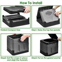 Toilette de camping portable pour voiture avec sac de transport pour la navigation de plaisance, la randonnée, les activités de plein air, pot de toilette d'urgence pliable avec couvercle et sacs poubelles, modèle D0100HPTX7U
