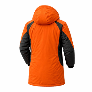 Chaqueta de Natación Personalizada OEM, Impermeable, Color Negro y Naranja, con Capucha, Forro Polar, Chaqueta Larga para Equipo de Natación de Invierno - Product Image 4