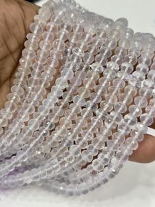 Cuentas Conectoras de Piedras Preciosas, Cuentas Facetadas de Cuarzo Natural AAA, Cuentas Rondelle de 8 mm, Hilo de 8 Pulgadas - Product Image 2