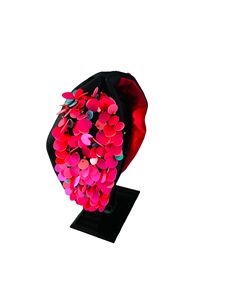 Serre-tête brodé noir papillon perlé pour femme, bandeaux rembourrés roses et blancs pour tenues décontractées et occasions spéciales - Product Image 4