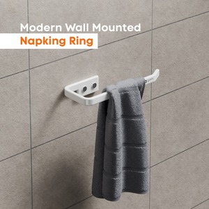 Porte-serviettes mural en céramique personnalisé avec logo, support à crochets pour salle de bain - Product Image 2