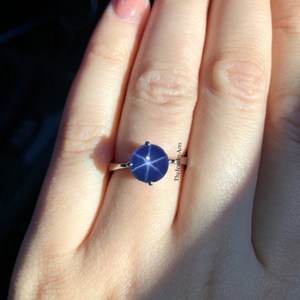 Vintage Lindy Star <b>Ring</b>, Lindy Blue Star <b>Ring</b> for Women Blue Star <b>Ring</b> in 925 <b>Sterling</b> <b>Silver</b> <b>Engagement</b> <b>Ring</b>, Promise <b>Ring</b> - Product Image 3