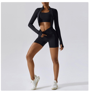 Ropa Deportiva al por Mayor, Conjuntos de Gimnasio de Alta Calidad para Mujer, Leggings y Sujetador Deportivo de Manga Larga para Yoga, Ropa Deportiva Elegante - Product Image 5