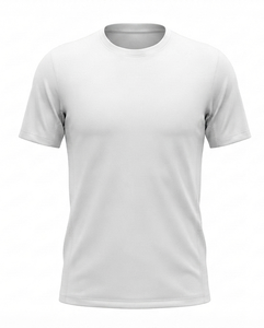 Men's <b>White</b> Short Sleeve O-Neck Knitted T-Shirt Regular Fit Solid Color Casual Style 100% Cotton Jersey Fabric - Product Image 1
