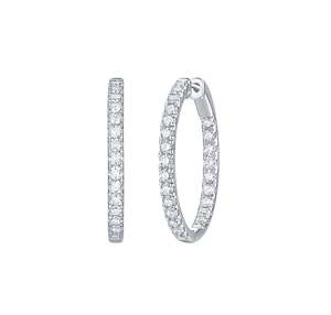 Pendientes de Aro Delgados con Diamantes de Moissanita y Plata de Ley 925, Elegantes y Personalizados para Mujer, Chapados en Rodio, Regalos de Aniversario - Product Image 4