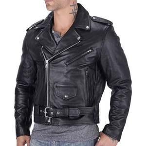 Veste en cuir vintage noire personnalisée avec fermeture éclair pour hommes, style streetwear, haute qualité, idéale pour l'hiver, vente en gros - Product Image 4