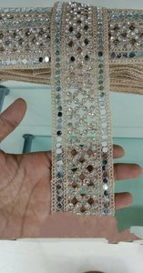 En gros, dentelles brodées miroir de créateur et garnitures dorées pour vêtements ethniques, tenues de mariée, embellissements artisanaux et fournitures de couture DIY - Product Image 3