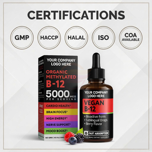 Organic Methylcobalamin <b>Vitamin</b> B12 <b>Liquid</b> Drops 5000mcg Vegan Sublingual Supplement - Product Image 3