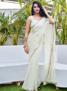 Sari de Chifón con Bordado Decorativo Estilo Bollywood - Product Image 4