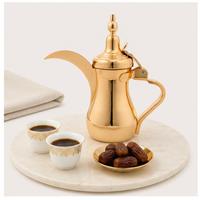 Cafetière Dallah Arabe Moderne Plaquée Or XGold, Écologique, Durable, en Acier Inoxydable, pour la Maison, l'Hôtel, le Restaurant, Moyen-Orient