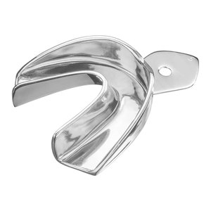 Plateau d'empreinte dentaire de qualité supérieure avec bordure S Perf. (Inférieur, D) Acier inoxydable réutilisable autoclavable orthodontique - Product Image 1