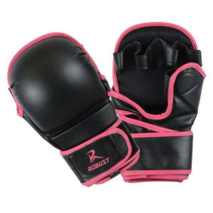 Gants de MMA en cuir avec fermeture auto-agrippante antidérapante et adhérence renforcée, couleurs personnalisables pour la pratique du fitness et des arts martiaux - Product Image 1