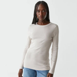 Camisetas de Mujer al por Mayor 100% Algodón Elásticas, Último Estilo Casual, Color Sólido, Estampadas, Último Diseño, Camisetas Lisas para Mujer - Product Image 2