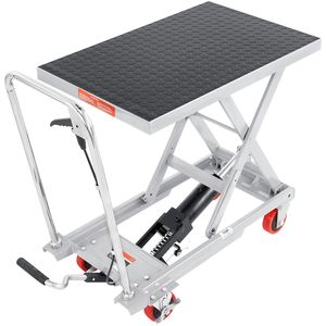 Carrello Elevatore Idraulico Manuale a Forbice Singola, Capacità 227 kg, Altezza di Sollevamento 72,4 cm, 4 Ruote Antiscivolo in PA, Nuovo, 100 kg - Product Image 1
