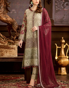Salwar Kameez en Soie pour Femmes, Style Indien et Pakistanais, Tenue de Soirée, Robe de Mariage Punjabi, Robe Longue en Soie Georgette Faite à la Main - Product Image 1